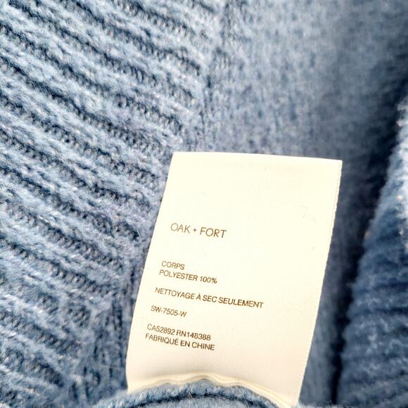 Oak + Fort Light Blue Pullover V-Neck Ribbed Detail Sweater Vest Women's Size XS - Picture 5 of 5